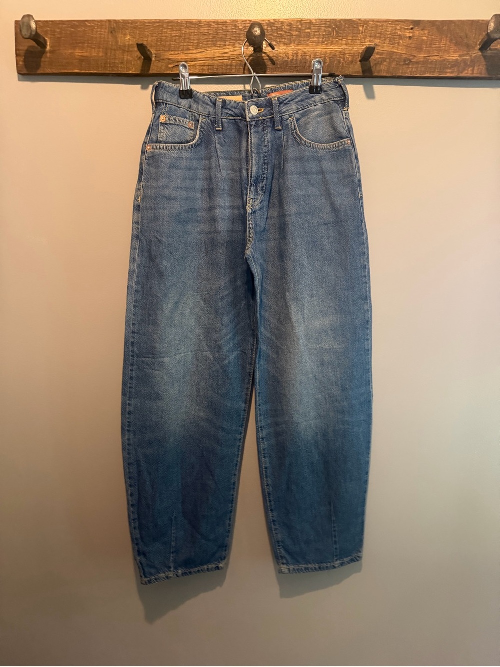 Pilcro Relaxed Jeans in Faded Blue Denim
